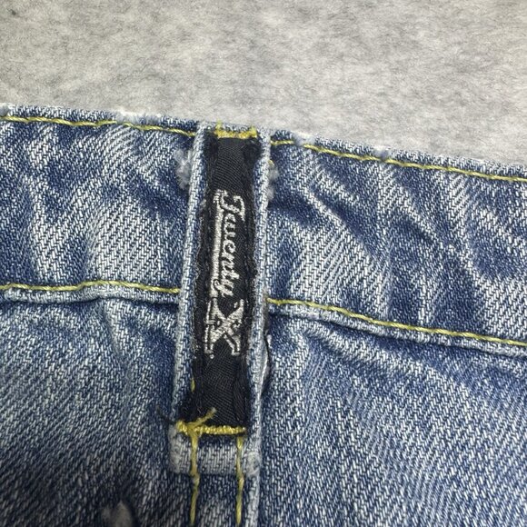 VTG Y2K Twenty X Houston Jeans Embroidered Floral Distressed Bootcut Lowest Rise - Picture 4 of 15